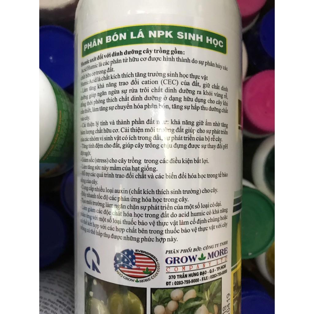 GROWMORE HUMIC ACID 322 –1000ml PHÂN BÓN LÁ HỮU CƠ DÀNH CHO CÂY TRỒNG Nhãn vàng hoặc nhãn xanh