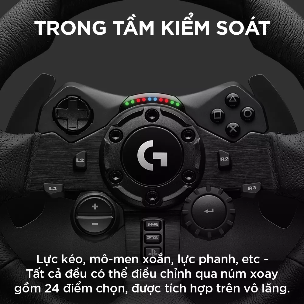 Bộ vô lăng &amp; bàn đạp Logitech G923 - Phản hồi lực TRUEFORCE tương thích PS5, PS4, PC, Mac - Hàng Chính Hãng