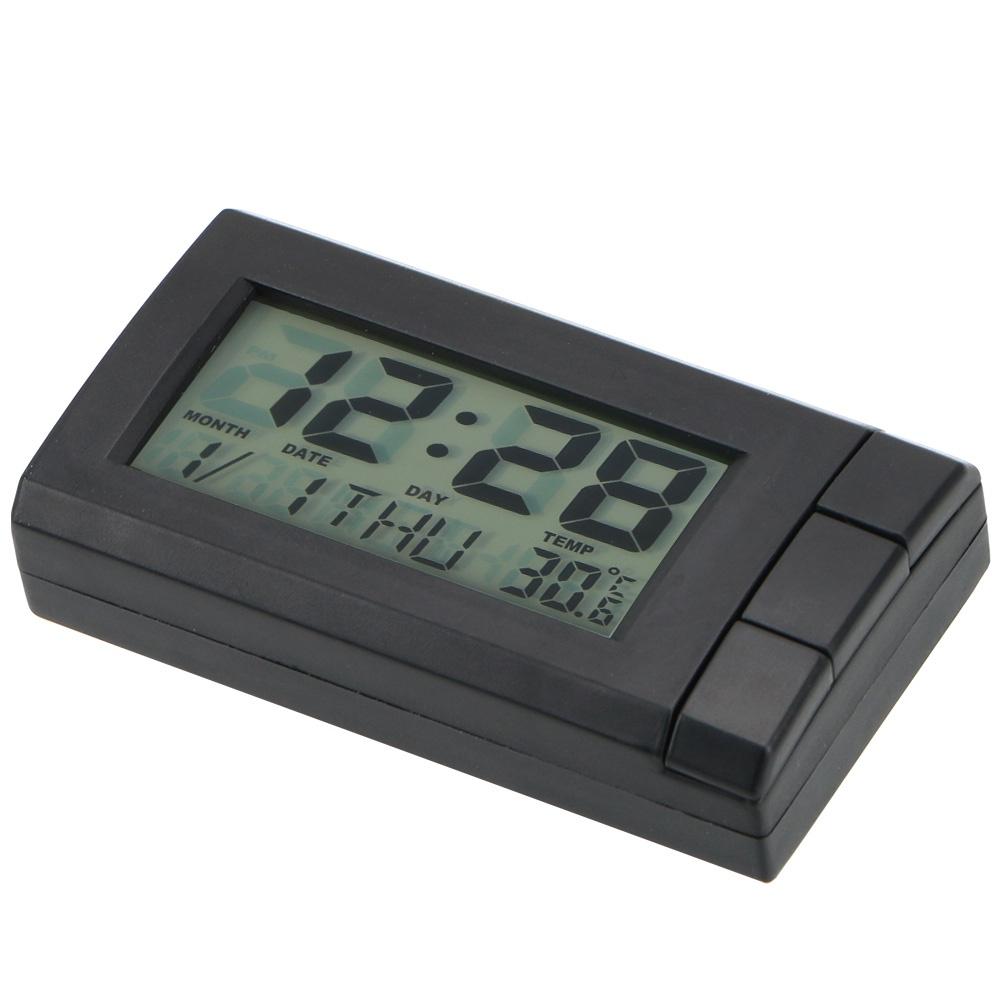 Đồng hồ điện tử tự dính màn hình LCD hiển thị nhiệt độ trang trí nội thất xe hơi