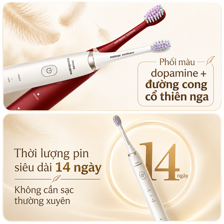 Bàn chải đánh răng điện Philips Sonicare Gentle Multi-effec Serial 3900 HX2491/01 - Hàng Chính Hãng