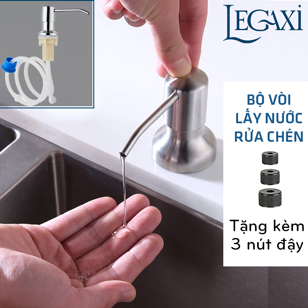 Vòi bơm dẫn nước rửa chén, van hút rửa bát rửa tay lavabo bồn rửa nhà bếp nhà tắm bằng inox Legaxi