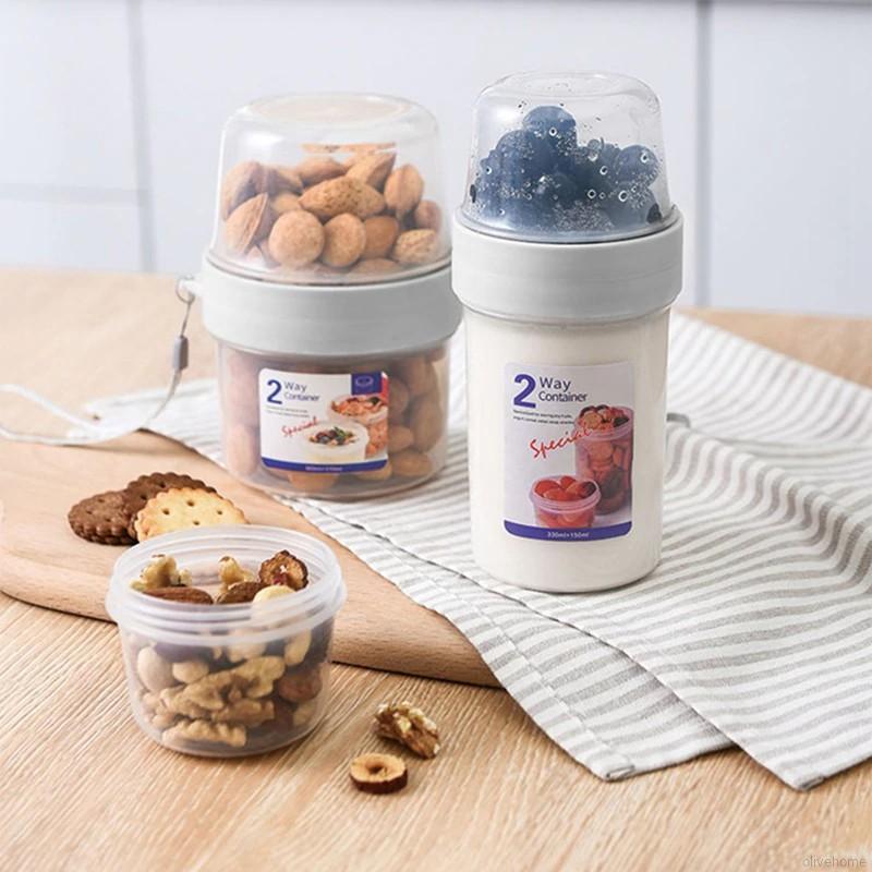 Hộp đựng thực phẩm, ngũ cốc 2 tầng tiện dụng