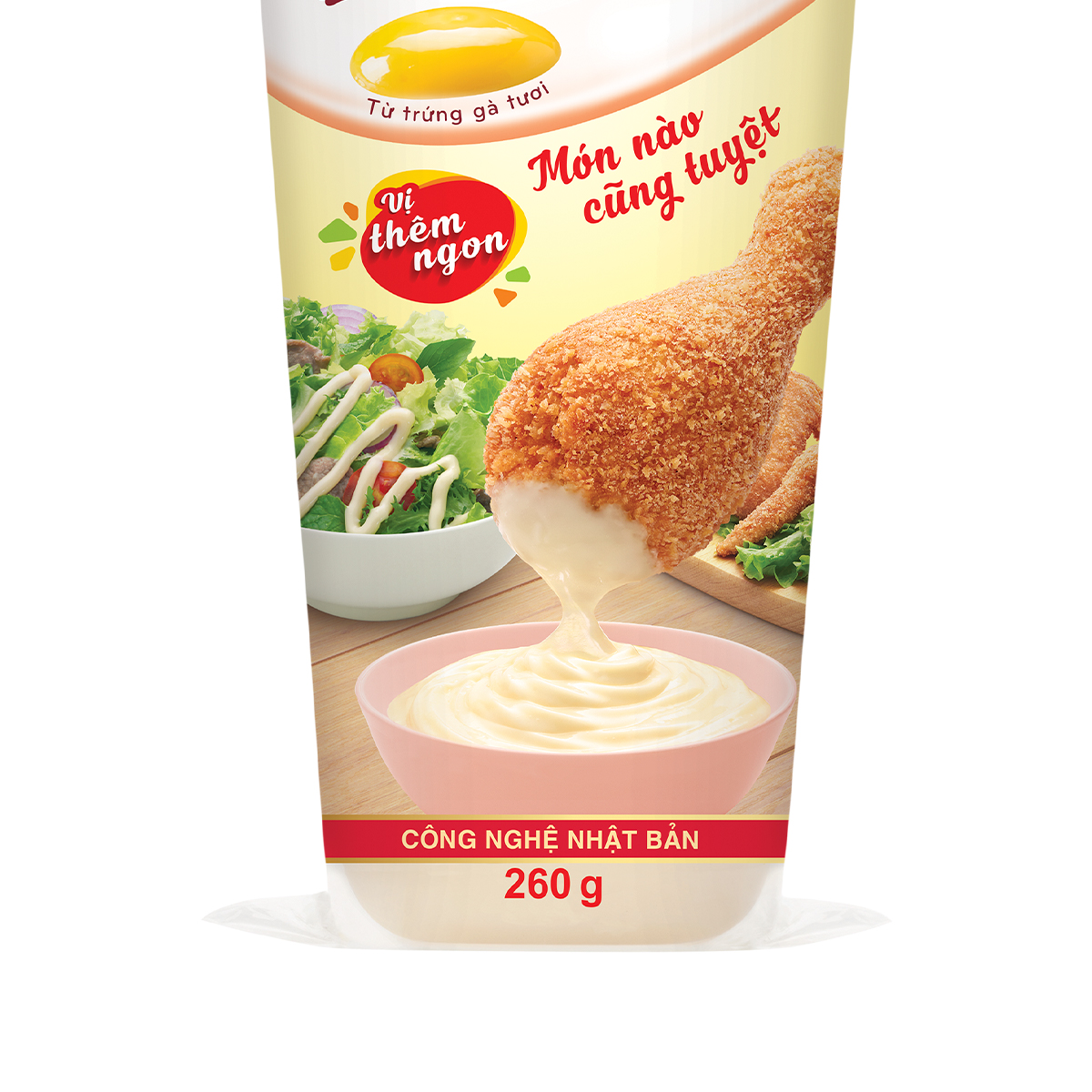 Combo 2 Tuýp Xốt Mayonnaise Aji-mayo® Vị Nguyên Bản 260g/Tuýp