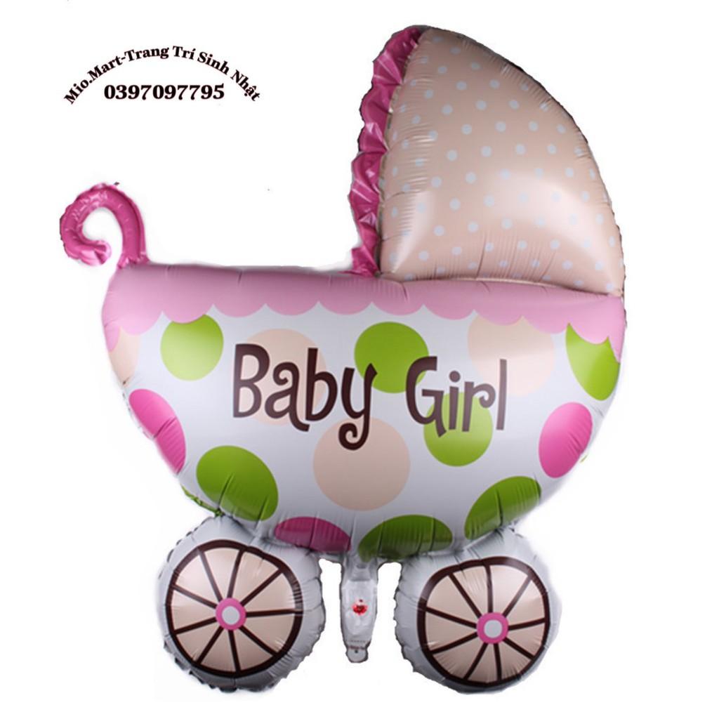 Bóng Bay Hình Chiếc Nôi Màu Hồng, Xanh Trang Trí Sinh Nhật Cho Bé BB93