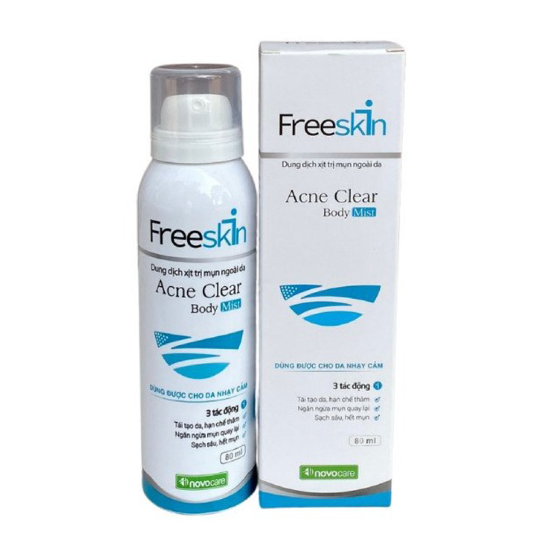 Xịt hỗ trợ Trị Mụn Lưng, Mụn Cơ Thể - Freeskin - Giúp Sạch Mụn, Hết Thâm, Làm Mềm Da, Sáng Da (80ml)