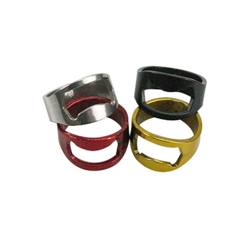 1pc Đồ mở nắp chai bia cầm tay hình nhẫn bằng thép không gỉ nhiều màu sắc - Đồ dùng nhà bếp, quầy bar.