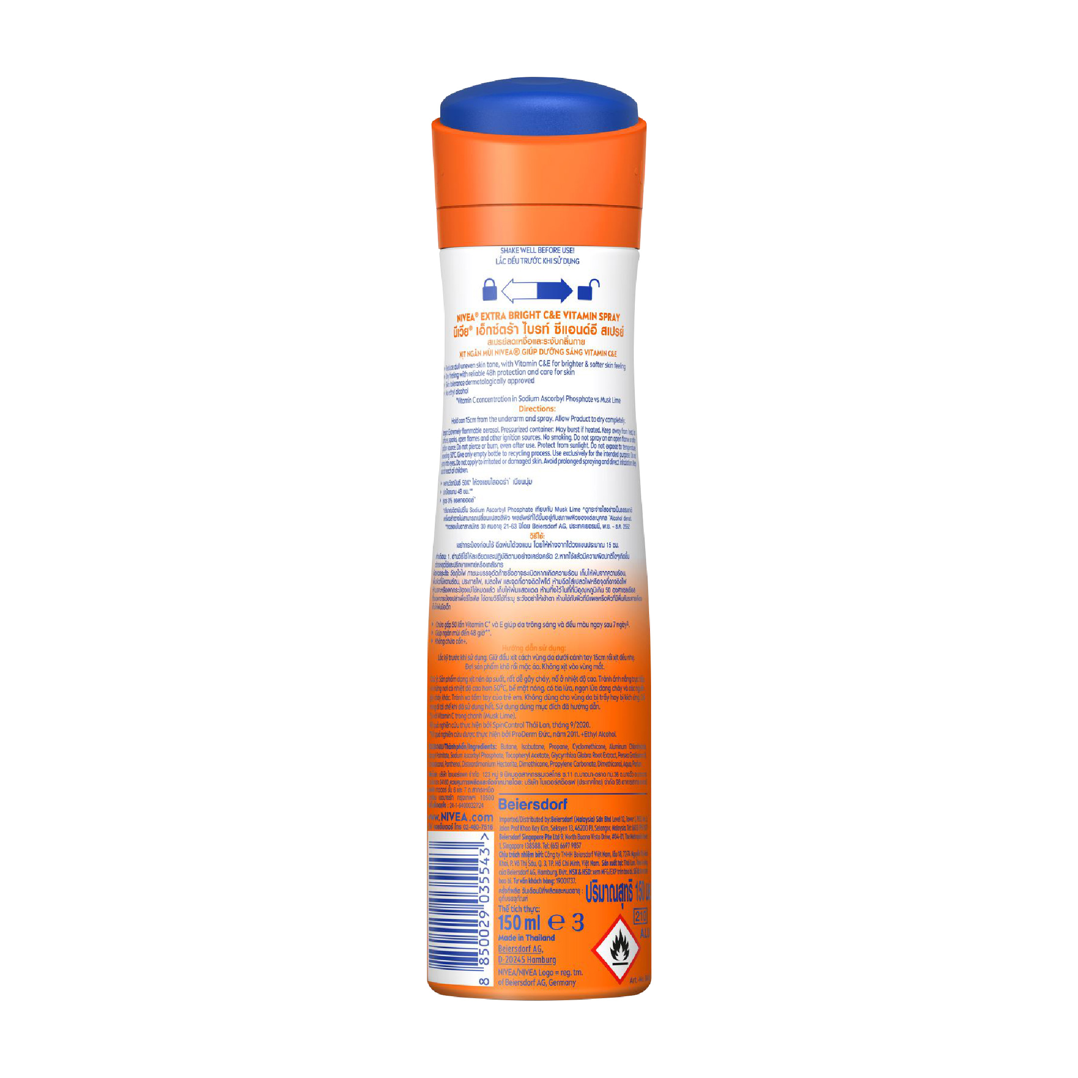 Xịt Ngăn Mùi NIVEA Vitamin C&E Dưỡng Sáng Da | Vitamin C | Vitamin E - 84189