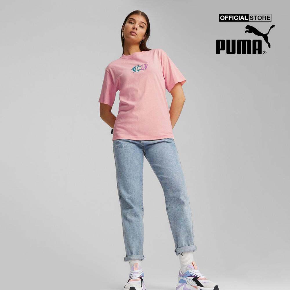 PUMA - Áo thun nữ cổ tròn tay ngắn Downtown Graphic 621453