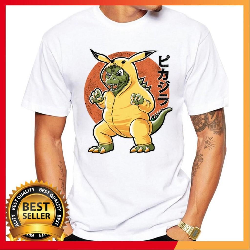 Áo thun in hình Godzilla Pikachu Cosplay - Form rộng AZ F2176