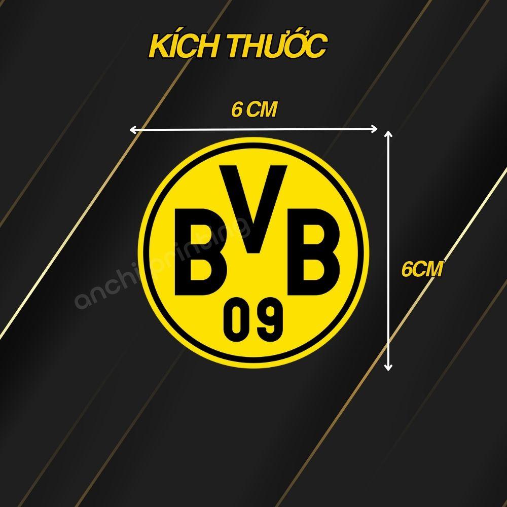 Combo 9 sticker logo decal CLB bóng đá  BORUSSIA DORTMUND chất liệu chống nước 5 lớp cao cấp - ANCHI PRINTING