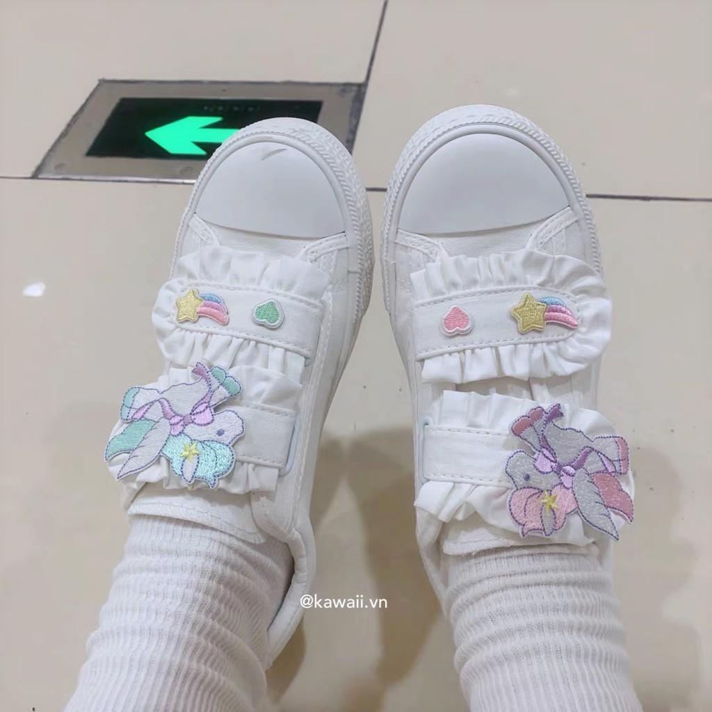  GIÀY MOMO SHOES - GIÀY CANVAS QUAI DÁN DỄ THƯƠNG( Ảnh thật shop tự thực hiện.)