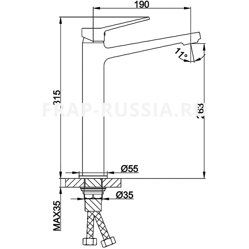VÒI LAVABO NHẬP KHẨU NGA FRAP F1061-2 - HÀNG CHÍNH HÃNG