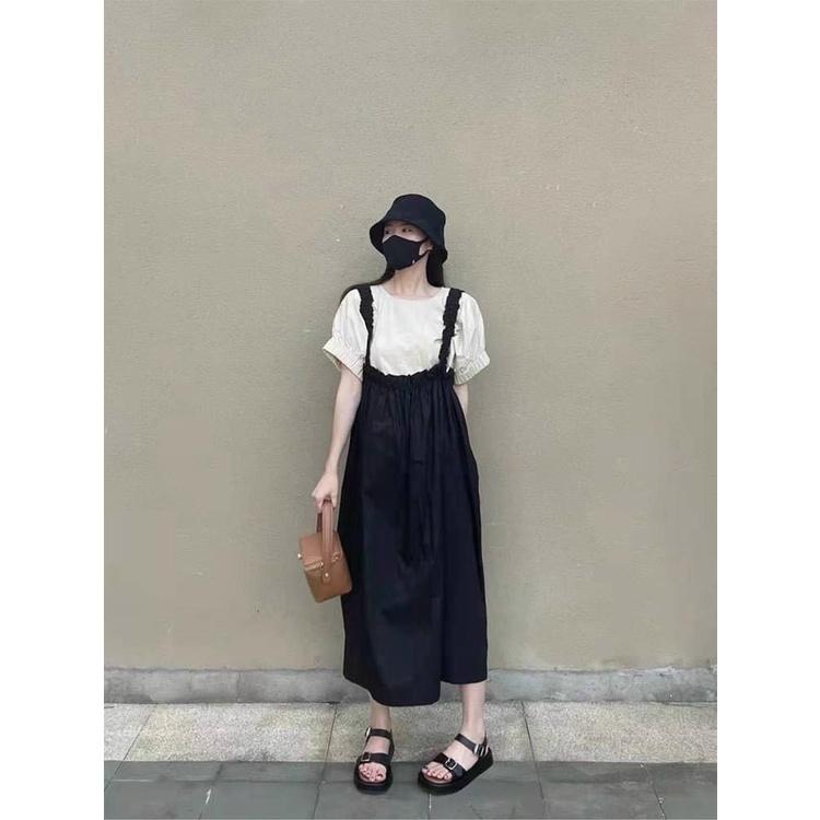Váy Bầu Yếm Công Sở Mùa Hè Kèm Áo Rời Thiết Kế Lịch Sự Dễ Thương Đầm Bầu Đi Làm Dự Tiệc - bauxinh