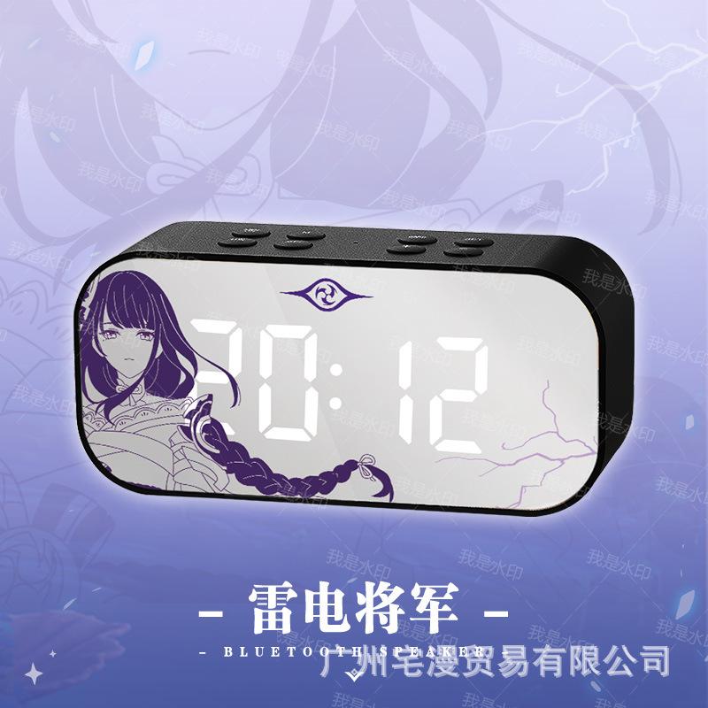 Genshin Impact Beelzebul Tartaglia Bluetooth Loa báo thức Đồng hồ báo thức USB 5.0 Subwwofer mp3 Music Music Sound Cột cho PC Điện thoại màu: A