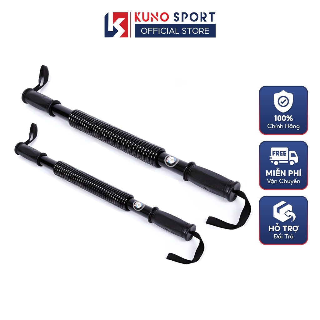 Gậy Tập Cơ Tay Lò Xo Kháng Lực KUNO SPORT, Thanh Lò Xo Power Lực Từ 20KG Đến 60KG