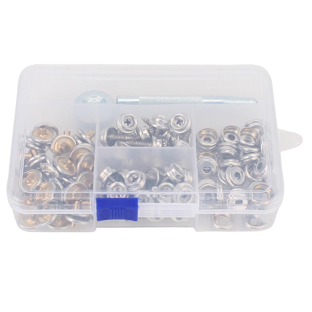 Set 120 nút bấm vỏ thuyền bằng thép không gỉ chất lượng cao