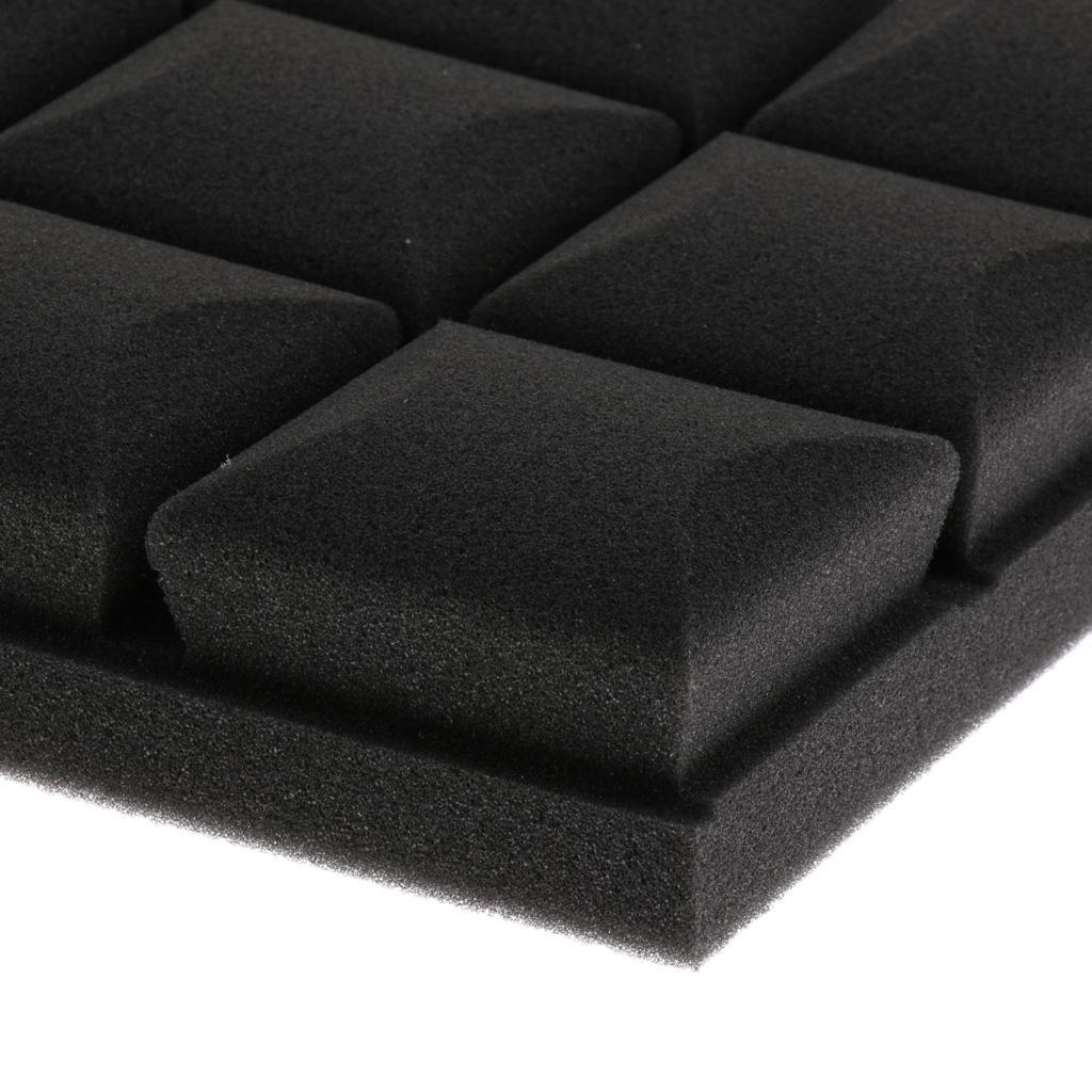 6pcs Acoustic Foam Sound Absorption Panels for Home Audio Equipment Black