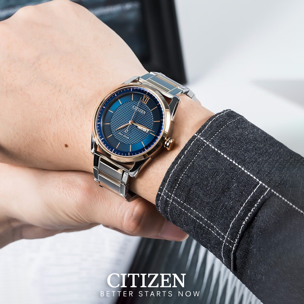 Đồng Hồ Nam Citizen Dây Thép Không Gỉ AW0086-85L - Mặt Xanh (42mm)