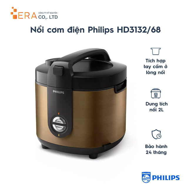 Nồi Cơm Điện Philips HD3132/68 (2 Lít) - Hàng chính hãng