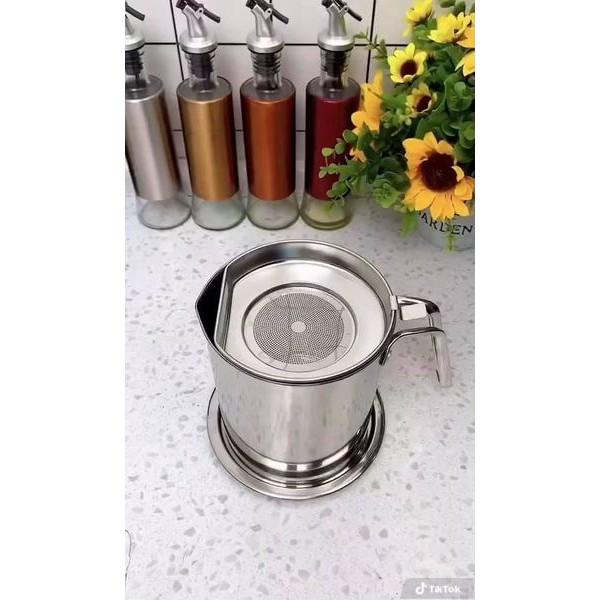 Bình Lọc Dầu Ăn INOX 304. Lọc dầu ăn xả bỏ cặn, Ca lọc dầu ăn, Bình đựng dầu, hũ chứa đựng dầu mỡ lọc cặn dầu - TABISO