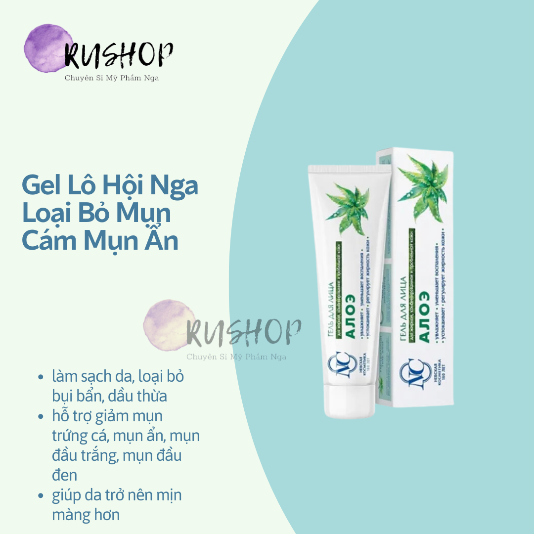 Gel lô hội Nga loại bỏ mụn cám mụn ẩn