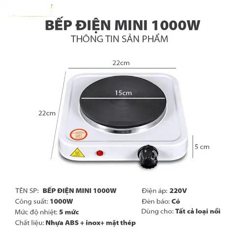 Bếp Điện Mini Pha Trà Pha Cafe Nấu Mì – Hồng Ngoại An Toàn, Bền Đẹp, Nhỏ Gọn, ĐỒNG HỒ