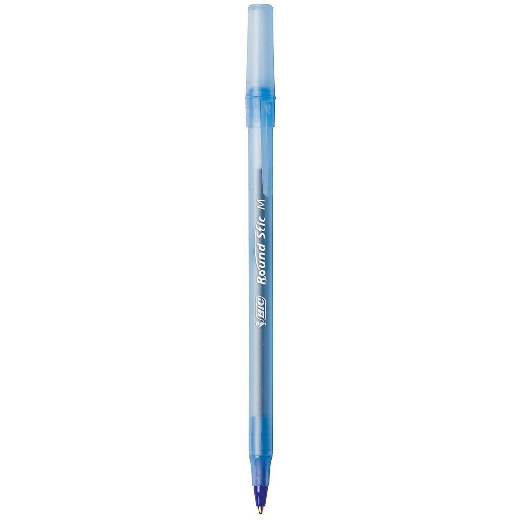 Bút bi Bút Bic Round Stic Xtra Life, Medium Point (1.0mm), Pen Tapping, Màu xanh, đen và đỏ