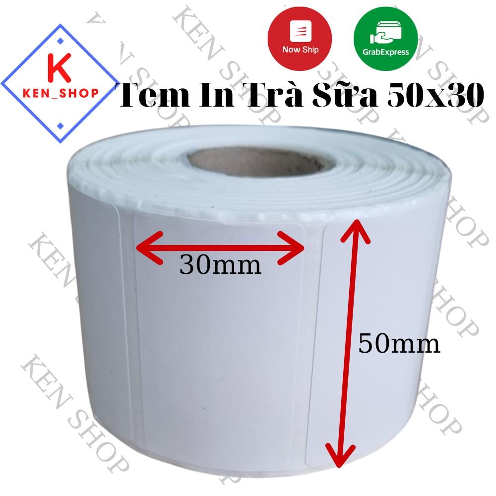 Giấy in tem trà sữa 50x30 (950 tem), 40x30 ( 800 tem) decal nhiệt, giấy in tem dán trà sưa, trà chanh