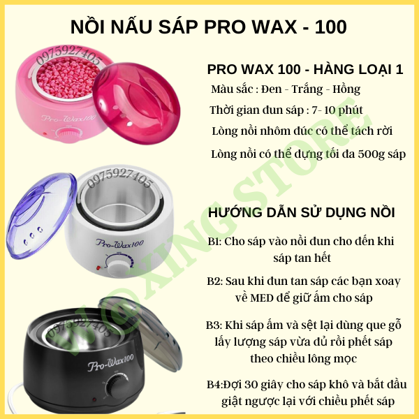 Nồi Nấu Sáp Wax Lông Pro Wax 100 Hàng Loại 1