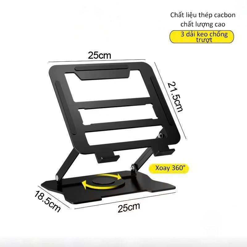 Giá đỡ kệ đỡ laptop đế tản nhiệt máy tính bảng ipad macbook hợp kim nhôm điều chỉnh độ cao xoay 360 độ K40 - HÀNG CHÍNH HÃNG