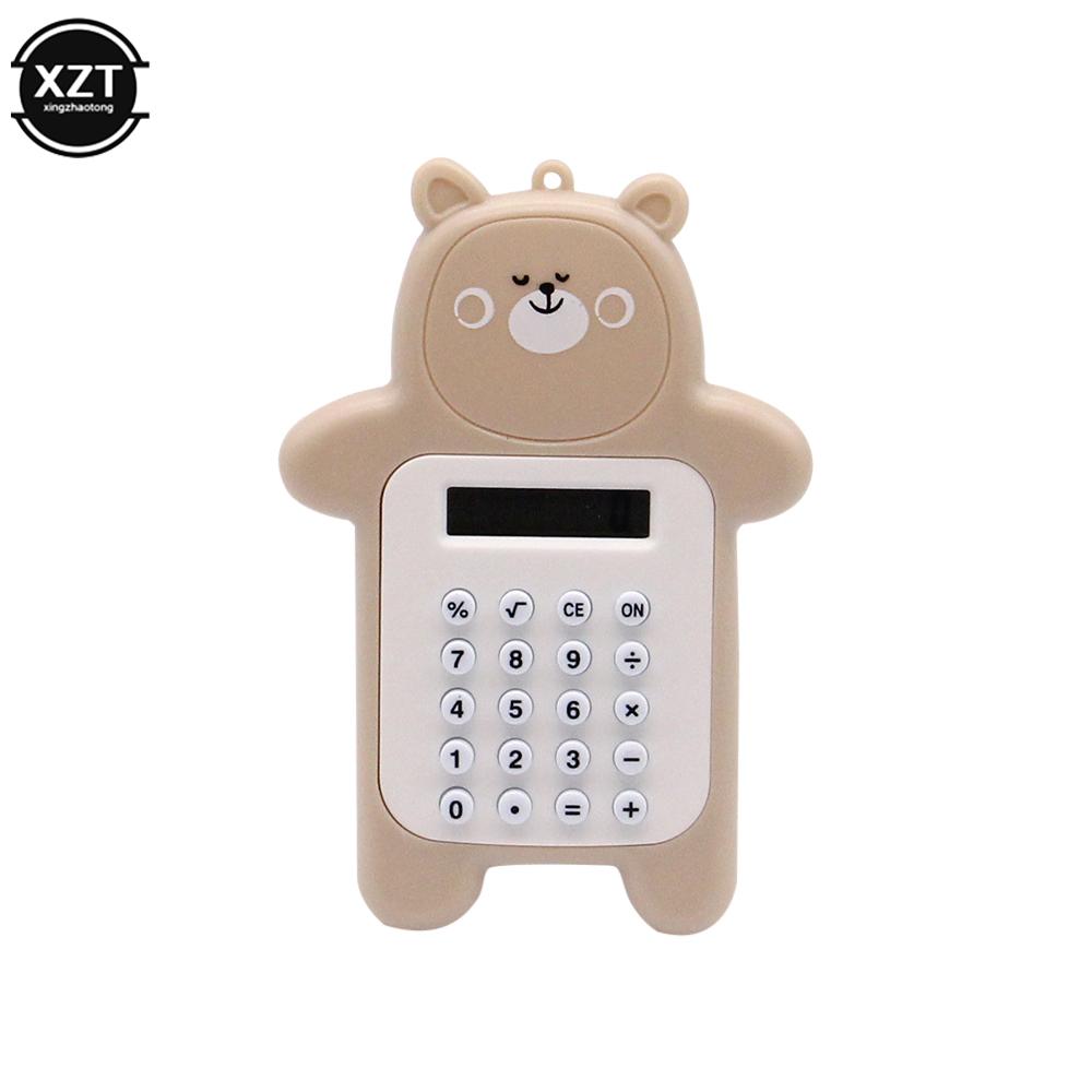 Máy tính mini di động Kích thước bỏ túi 8 chữ số Hiển thị Kawaii Phim hoạt hình siêu mỏng Nút Tho dễ thương Người học dành cho trẻ em