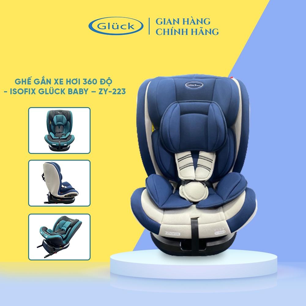 Ghế ngồi ô tô cho bé xoay 360 độ, ghế gắn xe hơi an toàn tiện dụng cho bé ISOFIX Gluck ZY-223 cho bé từ 0-12 tuổi