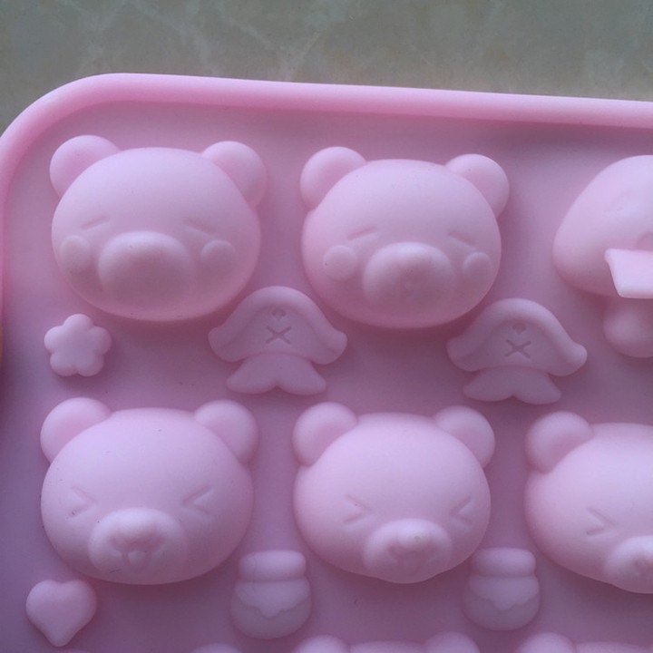 Khuôn silicon mặt gấu