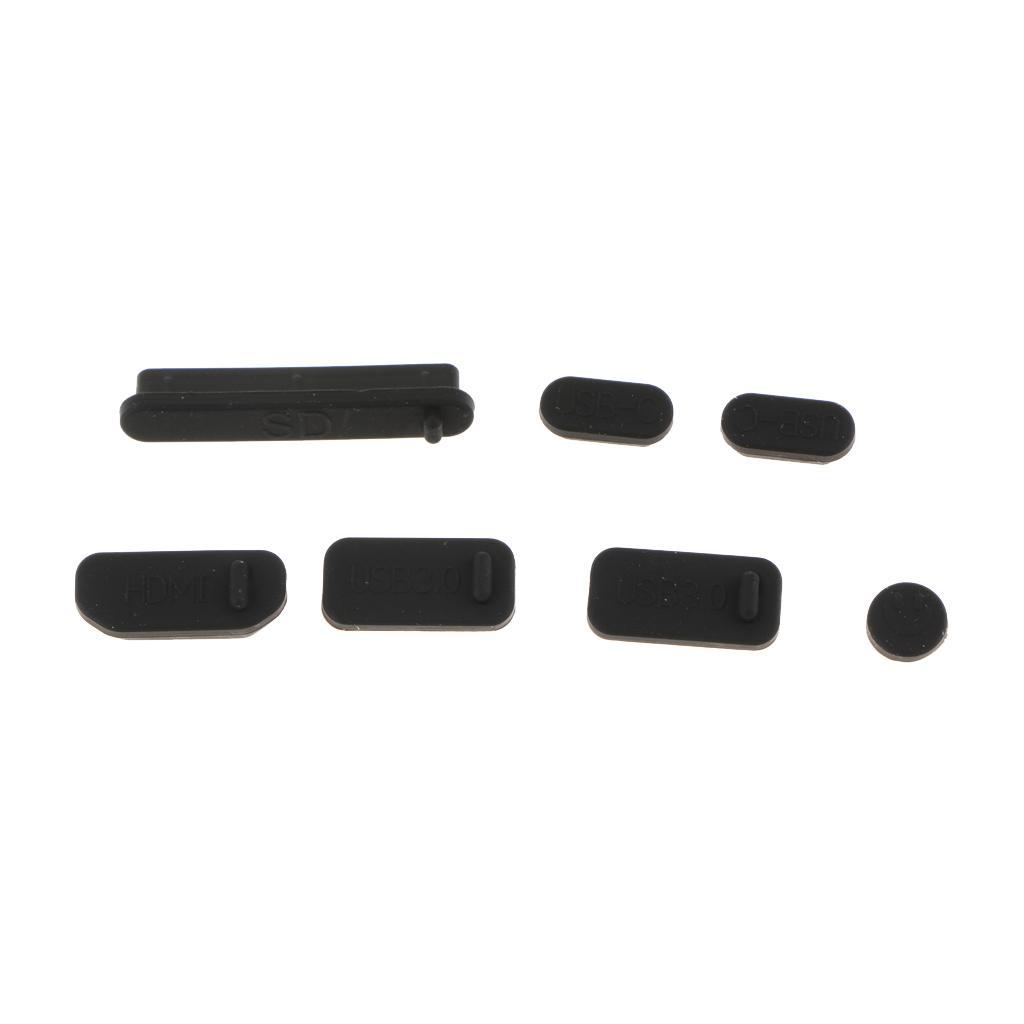 14 Pieces USB HDMI Audio Port Dustproof Plug Cover for PC Black + Red