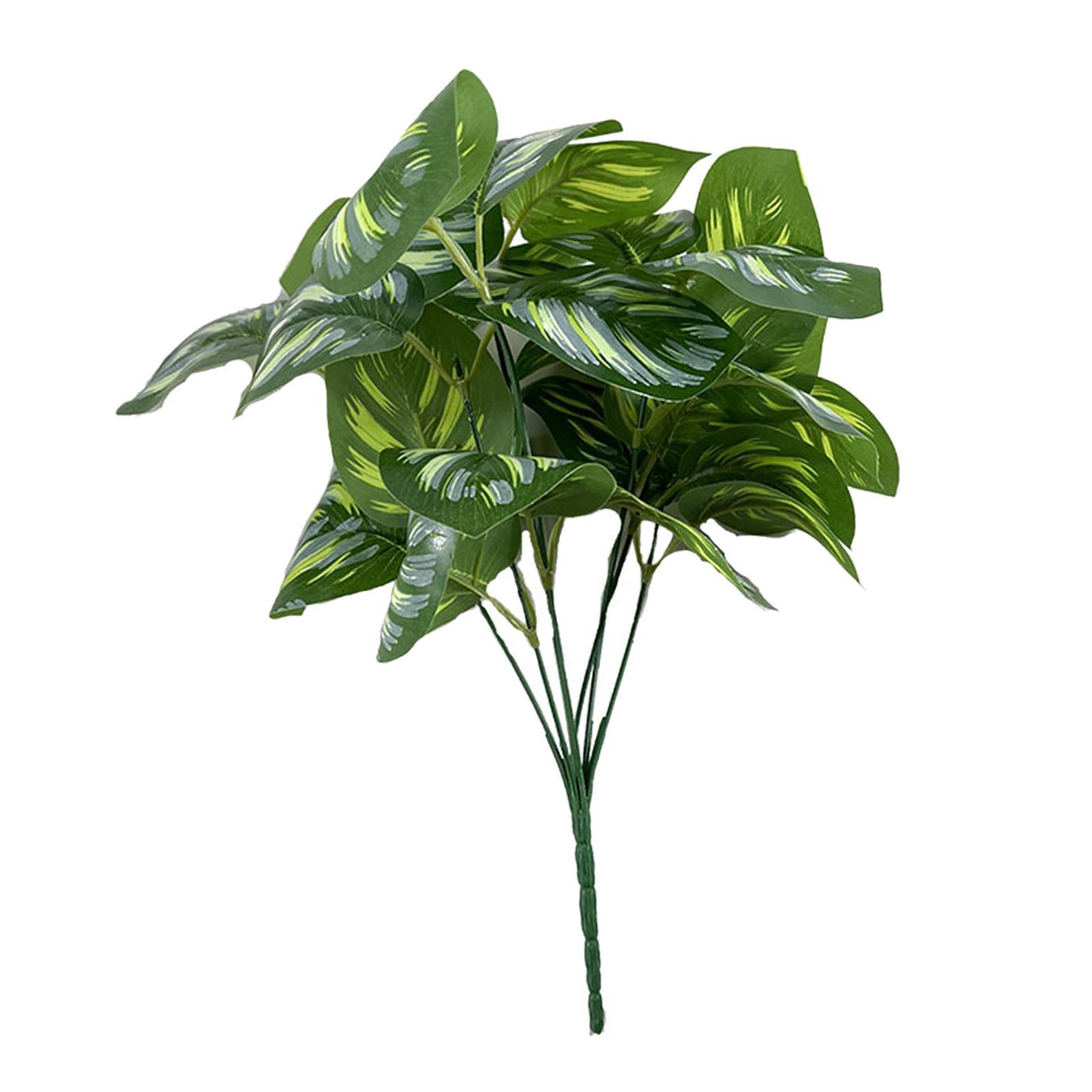 Artificial Leaves Imitation Leaf Plants Floral Arrangement Realistic Long Green Leaf Greenery Branches for Party Living Room Decorations