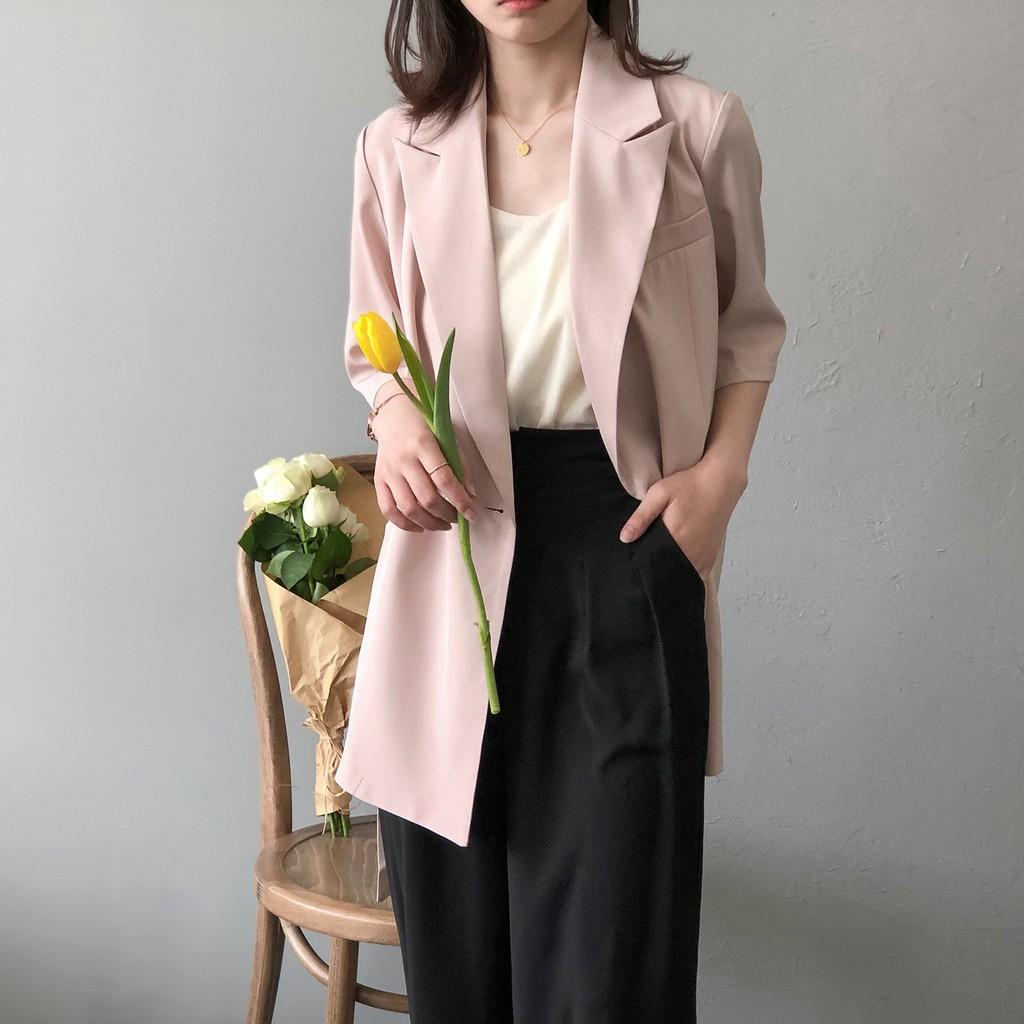 ÁO BLAZER NỮ NGẮN TAY PHỐI DÂY BUỘC EO