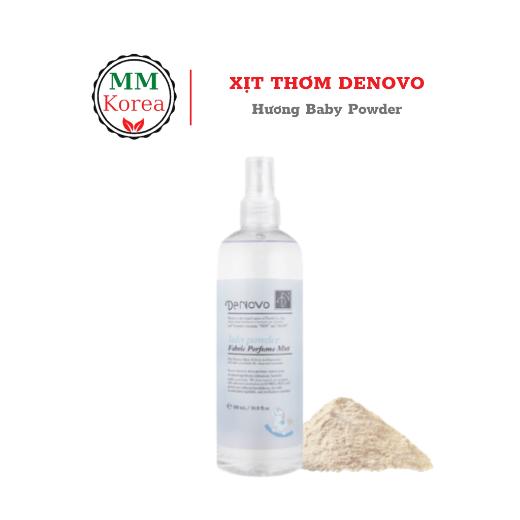 Nước xịt thơm hương nước hoa DENOVO Hàn Quốc hương Baby Powder - Xịt khử mùi quần áo, mùi phòng, mùi cơ thể chính hãng