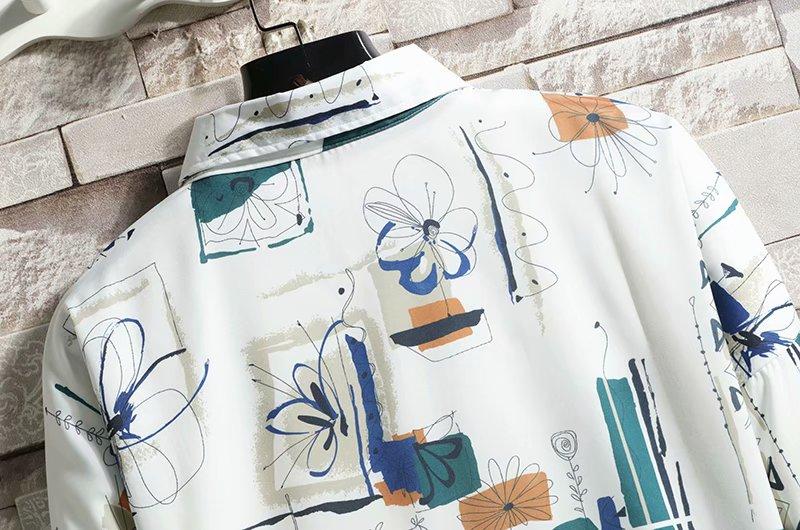 Áo Sơ Mi Nam Tay Dài Dáng Rộng In Hoa Thời Trang Công Sở Nhiều Cỡ M-3Xl