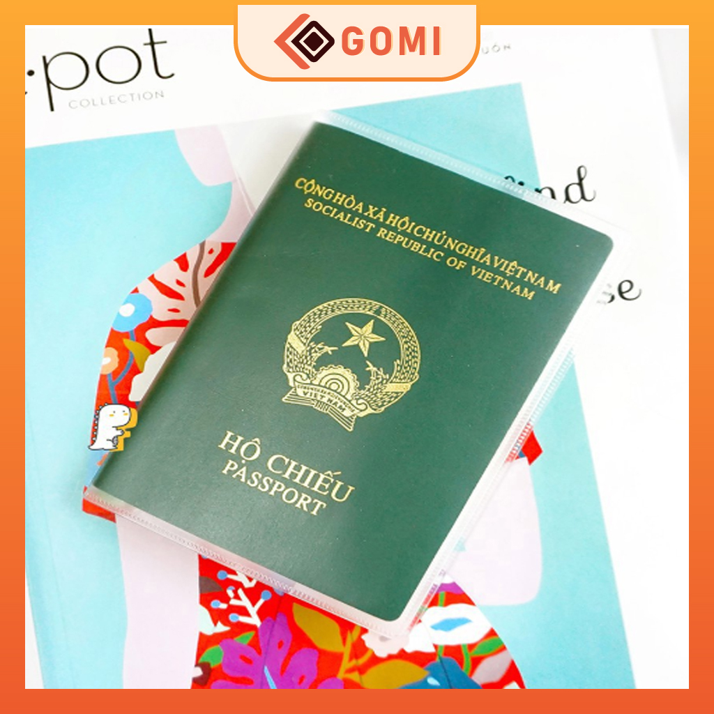 Vỏ Bọc Hộ Chiếu Bọc Passport Trong Suốt, Có Khe Kẹp Vé, Bỏ Thẻ ATM