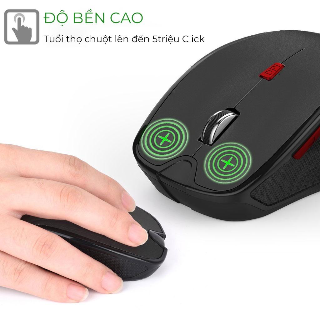 Chuột không dây HXSJ T21 USB 2.4G Văn phòng mouse 2400dpi Gaming, kết nối PC,laptop,tivi - hàng chính hãng