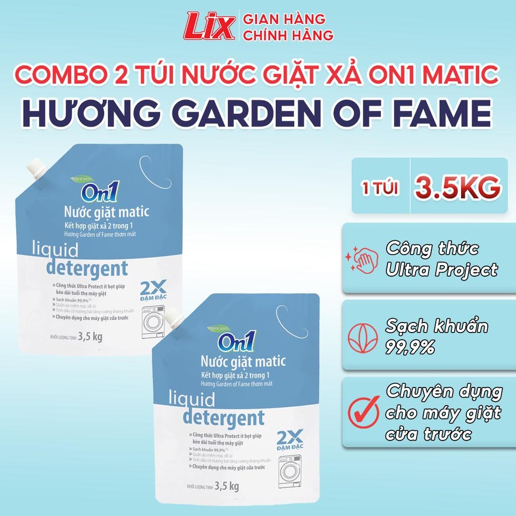 Combo 2 túi Nước giặt xả On1 Matic hương Garden Of Fame 3.5Kg/túi  2C-N7003 - Sạch khuẩn, khử mùi