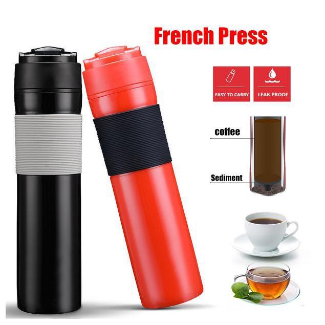 Bình đựng cà phê, trà Coffee French Bottle Travel (Đen) - Home and Garden