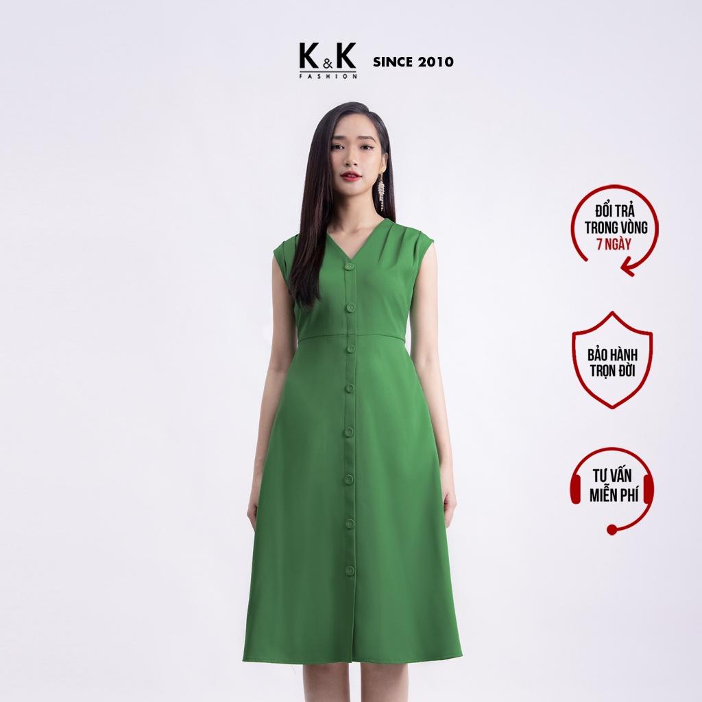 Đầm Xanh Dự Tiệc Dáng Dài Sát Nách K&amp;K Fashion KK130-04 Chất Liệu Tuytsi