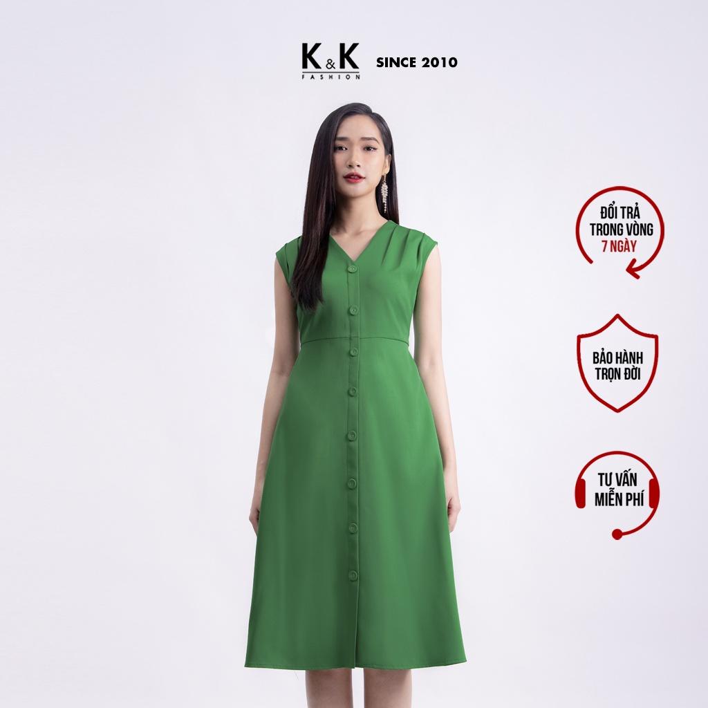 Đầm Xanh Dự Tiệc Dáng Dài Sát Nách K&amp;K Fashion KK130-04 Chất Liệu Tuytsi