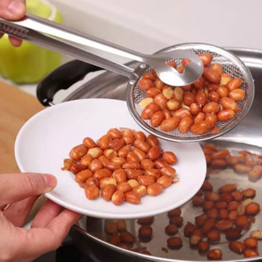 Dụng cụ gấp đồ chiên có lưới ráo dầu bằng thép không gỉ tiện lợi