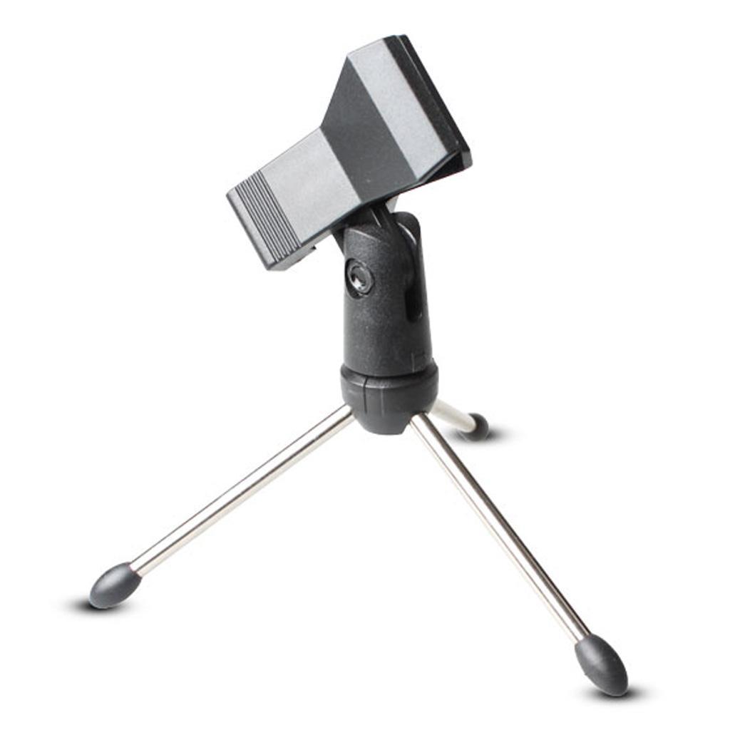 Adjustable Metal Tripod Desktop Table Mic Microphone Clamp Clip Holder Stand