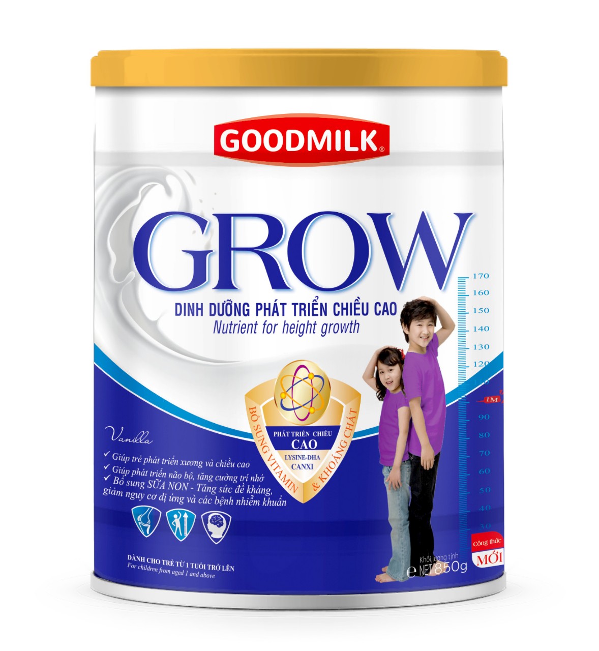 Sữa bột Goodmilk Grow tăng chiều cao cho trẻ ( lon 850g )