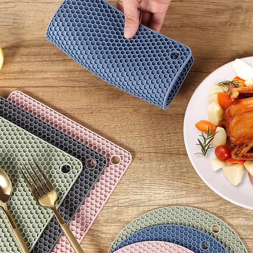 Set 4 Miếng Lót Nồi Silicon Vuông Chống Trầy Xước Bếp Từ/Bếp Điện – Bảo Vệ Mặt Bếp Cảm Ứng, Chịu Nhiệt 300°C, Chống Trượt An Toàn - HÀNG CHÍNH HÃNG MINIIN