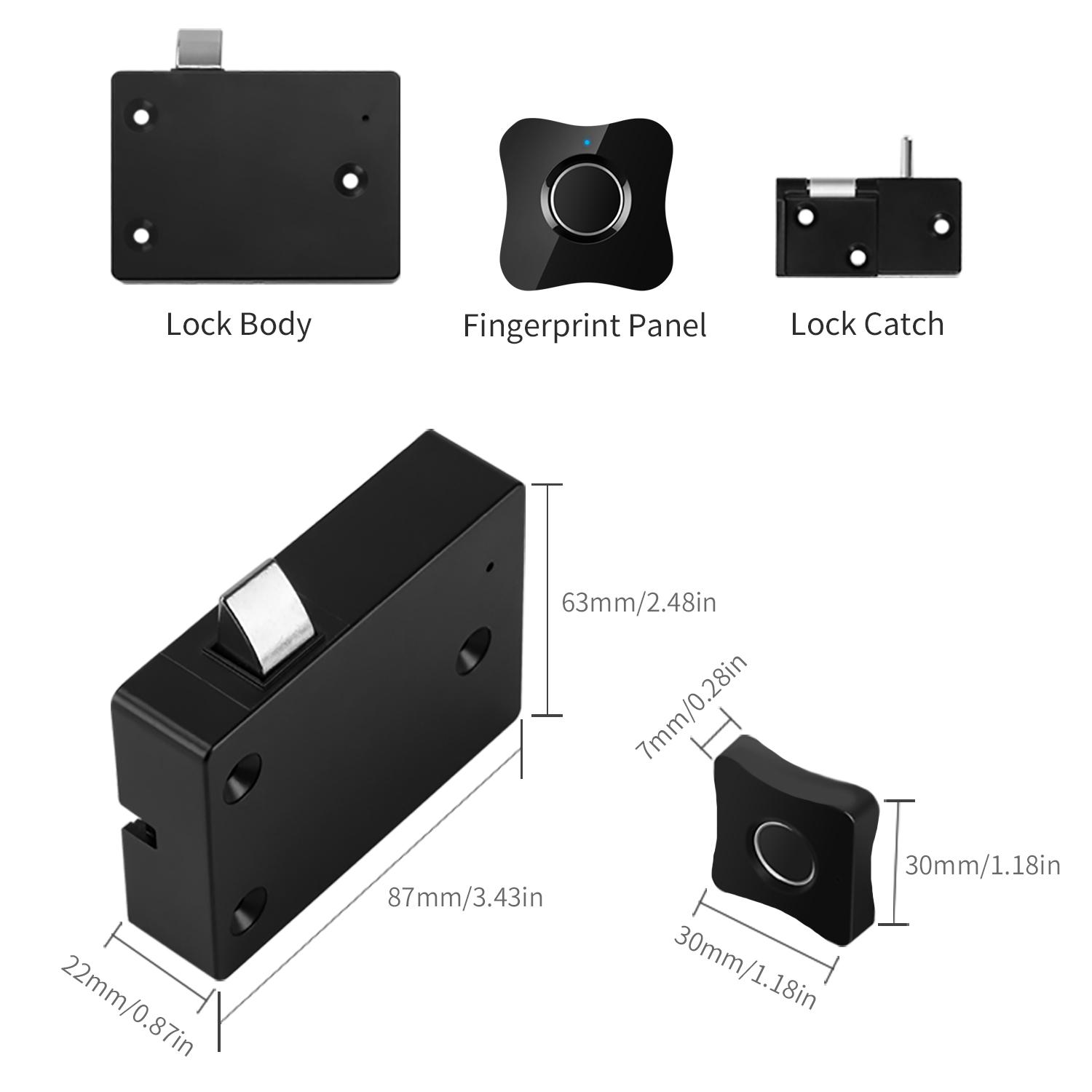 Ổ Khóa Dấu Vân Tay Thông Minh Chống Trộm Có Thể Sạc Lại Bằng Usb Đen