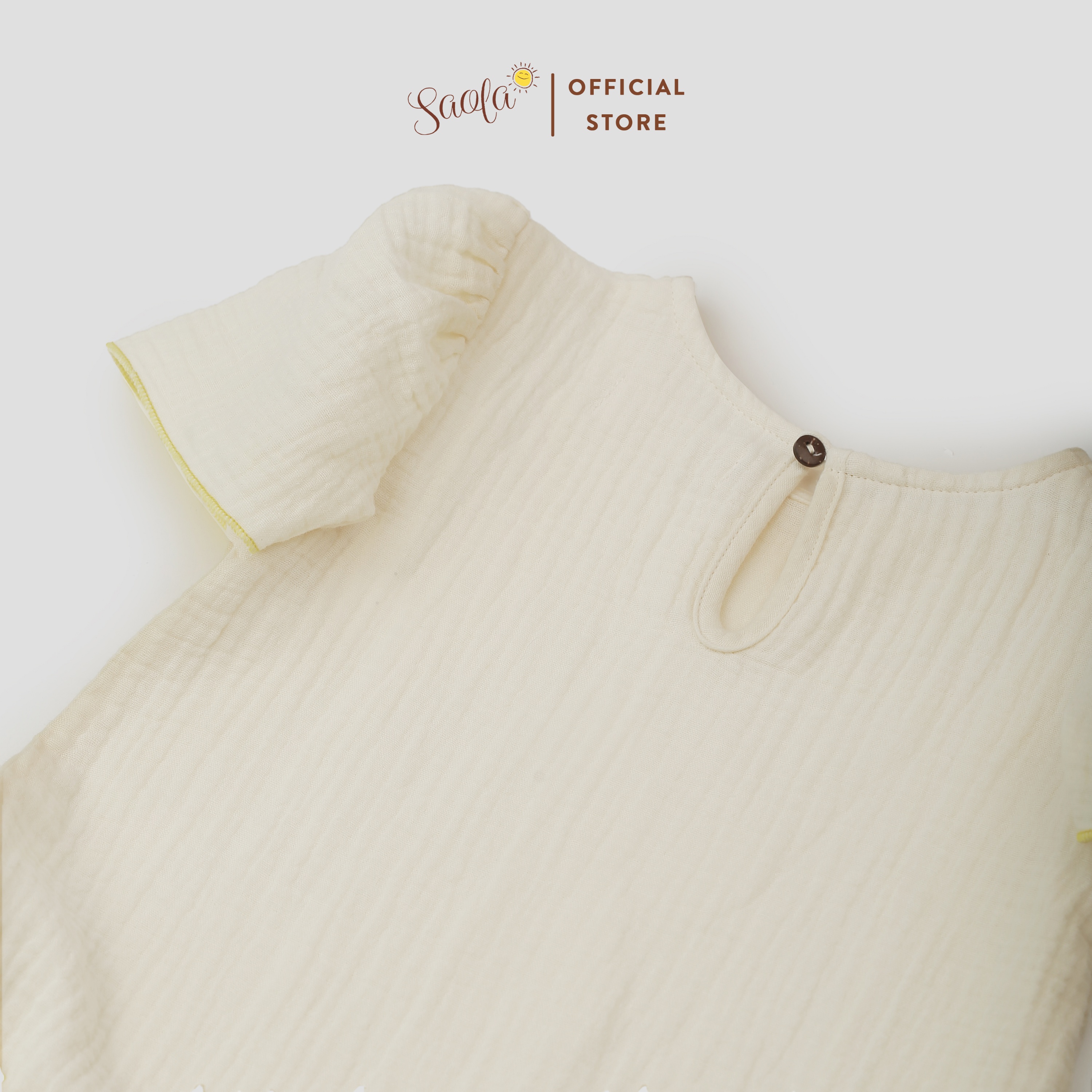 Váy Bé Gái Cổ Tròn Tay Bèo Nhún Tùng Xòe Chất Liệu Muslin Thoáng Mát - BERRY DRESS - DRM030 - SAOLA KIDS CLOTHING